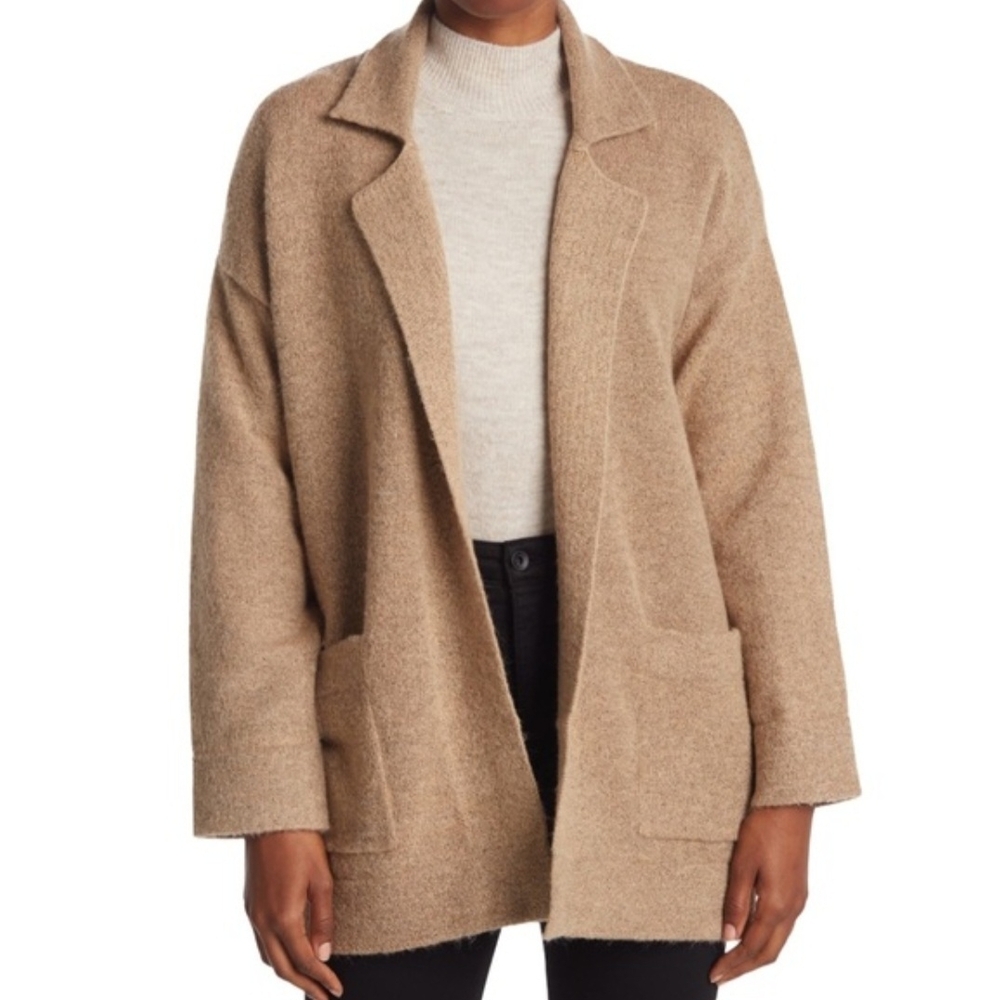 Thread & Supply Open Front Cardigan Sweater Camel Beige Sz S